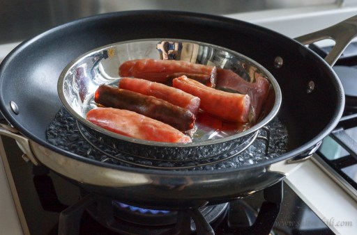 Steamed Chinese sausages