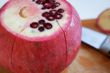 Pomegranate de-seed steps