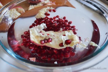 Pomegranate de-seed steps