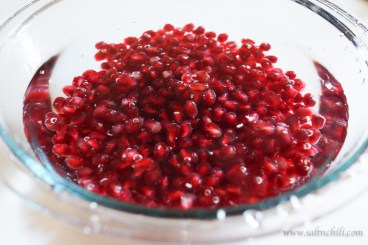 Pomegranate de-seed steps
