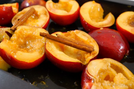 Stewed Nectarines and Ice Cream