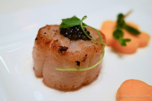 Tin Lung Heen Scallops, Pumpkin and Caviar