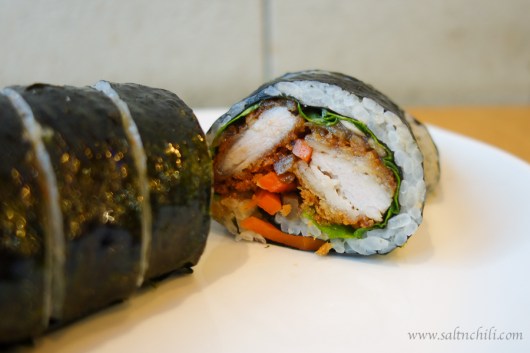 Pomato Rice Roll with Pork Sirloin Cutlet