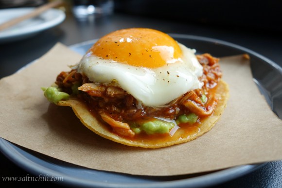 Chino Chicken & Egg Tostadas